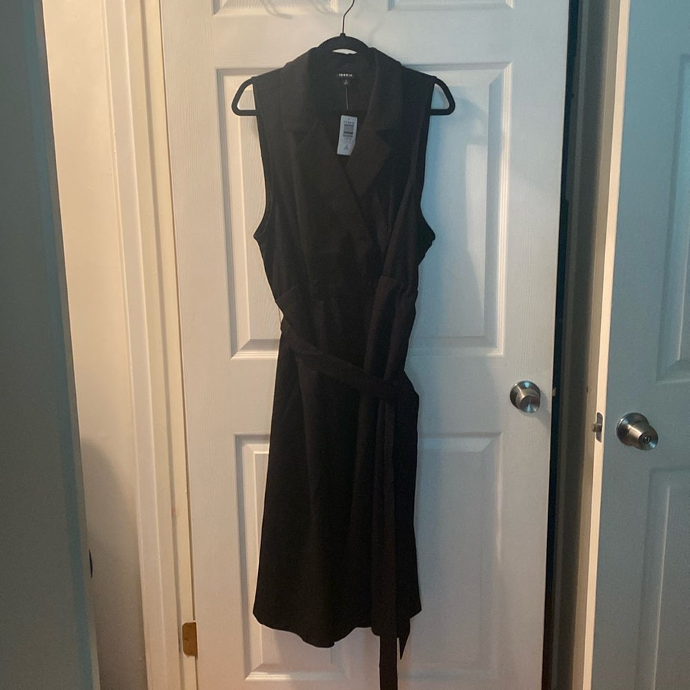 Midi black shirt dress